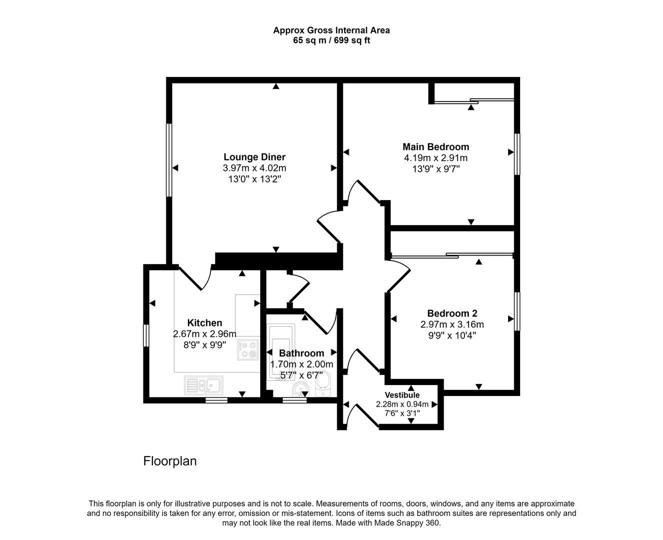 Property details for Ferguslie Park Crescent, Paisley Offers Over £60,000 Sold (STC) Vebra